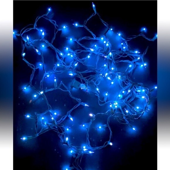 UL Listed 100 LED Green Wire Christmas String Blue Lights tree lights - Picture 5 of 11